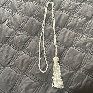 Faux very long tassel necklace